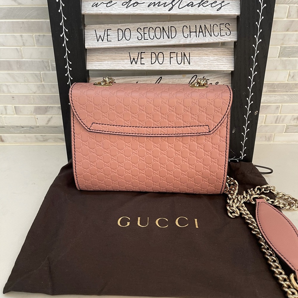 ❌SOLD❌GUCCI Microguccissima Mini Emily Shoulder Bag Pink - Picture 4 of 9